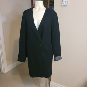 Rebbeca King Black 100% Wool Blazer/Coat Made In Canada Size L